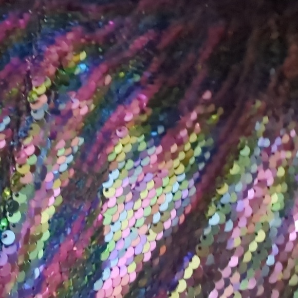 Forever 21 After Dark collection pastel sequin rainbow colors crop top NWT retro - Picture 5 of 5